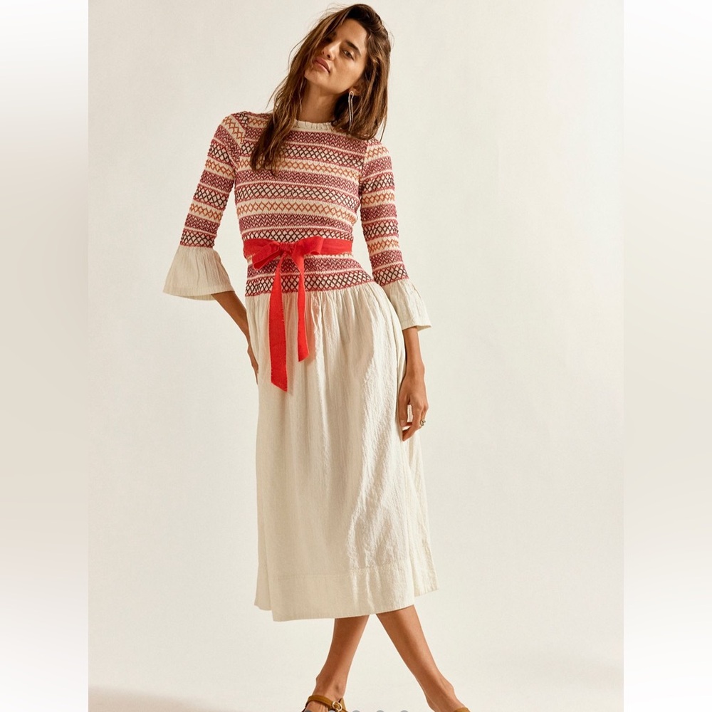 Free People Guiding Star Smocked Midi Dress